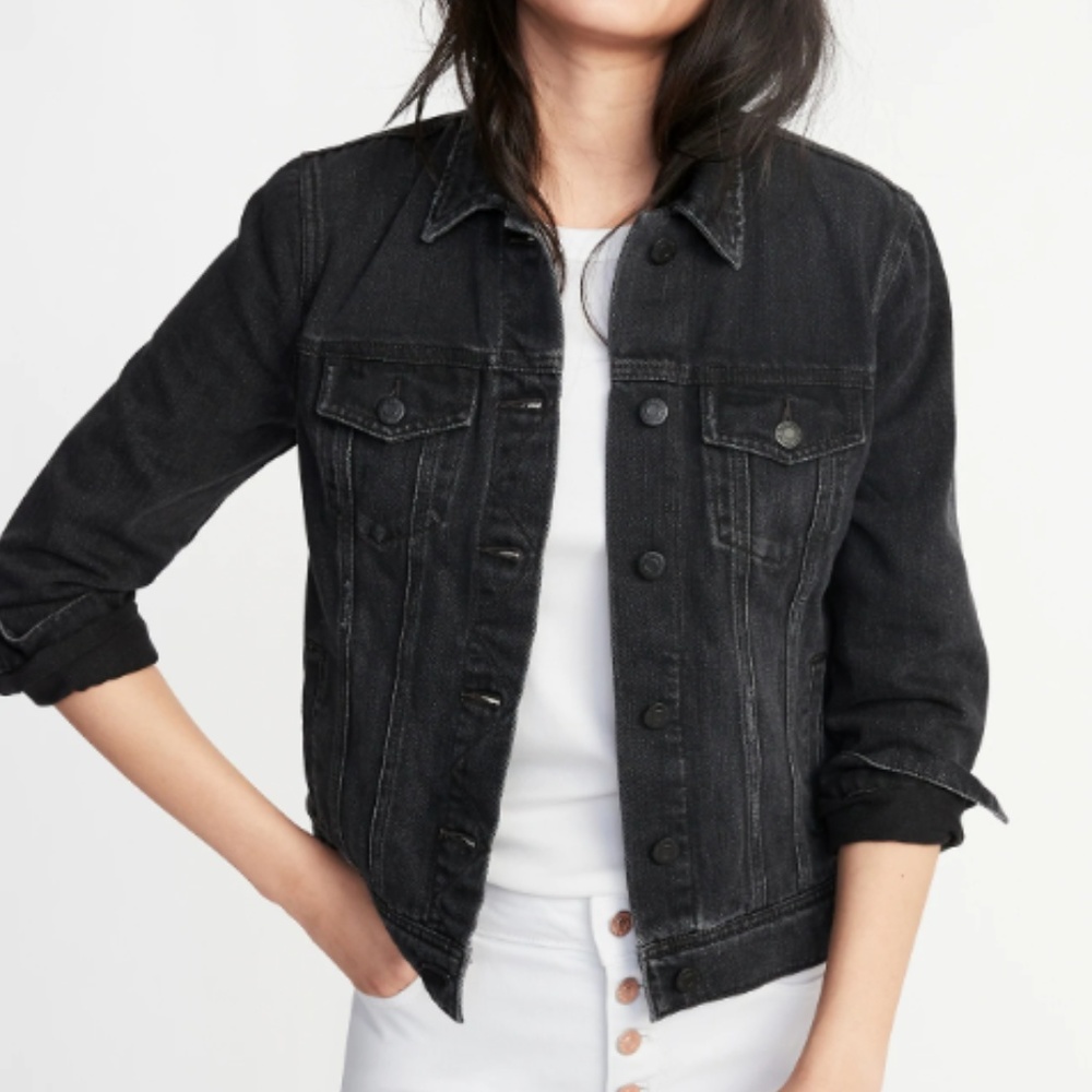 Old Navy Black Denim Jacket NWT